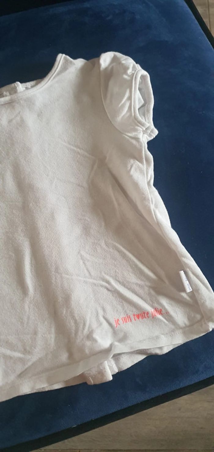 Tee shirt blanc 9 mois p'tit bisou - photo numéro 2