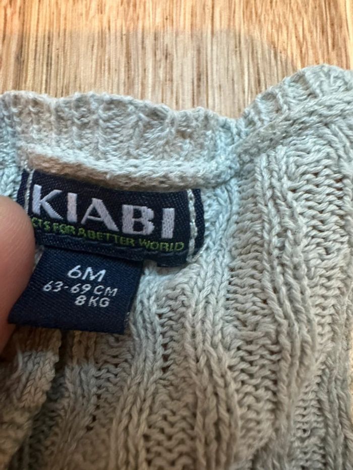 Gilet kiabi fin vert d’eau taille 6 mois - photo numéro 2