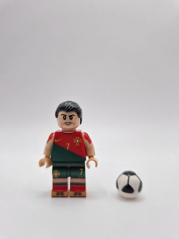 Figurine type lego Joueur de Football CR7 Portugal