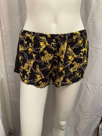 Short pyjama noir jaune lion dentelle Undiz M 38