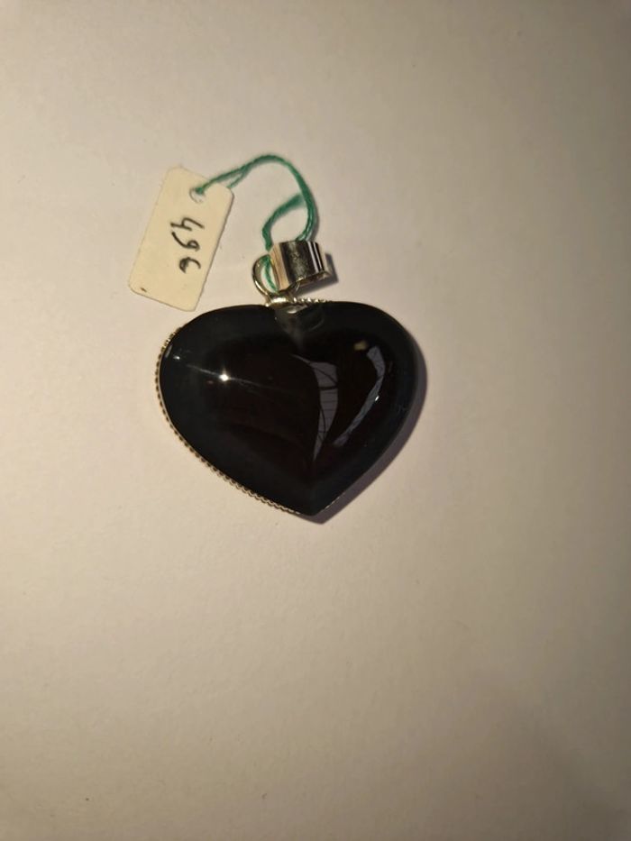 Pendentif obsidienne arc en ciel cœur Mexique - photo numéro 4