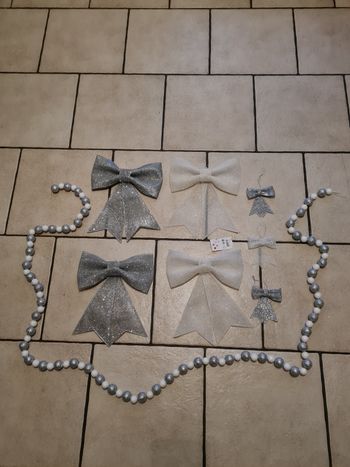 Lot de décorations noël guirlande + nœuds pailletés