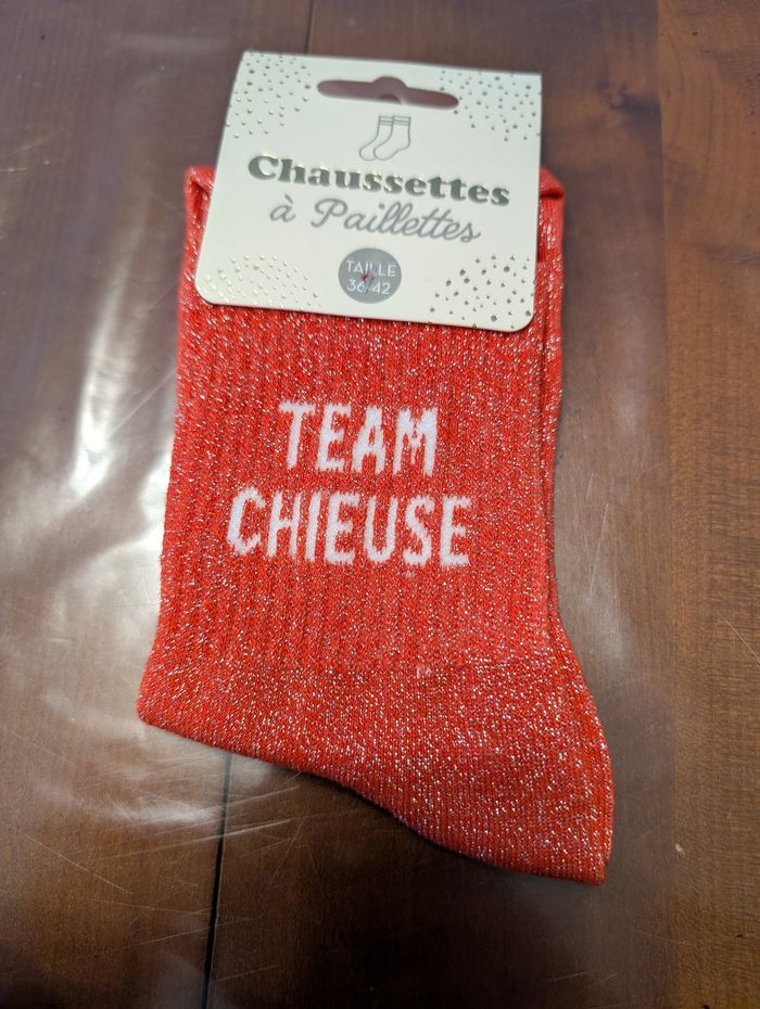 Chaussettes à paillettes Team chieuse