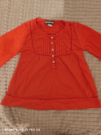 Blouse orange Orchestra 100% coton – 6 ans