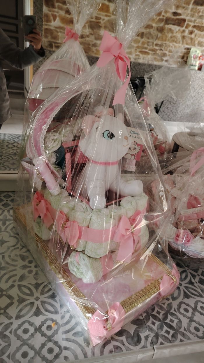 Gâteau couches Aristochats cadeau  naissance fille