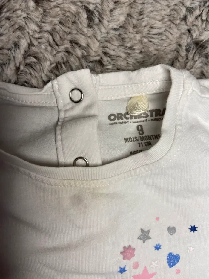 T-shirt manches longues fille 9 mois - photo numéro 3