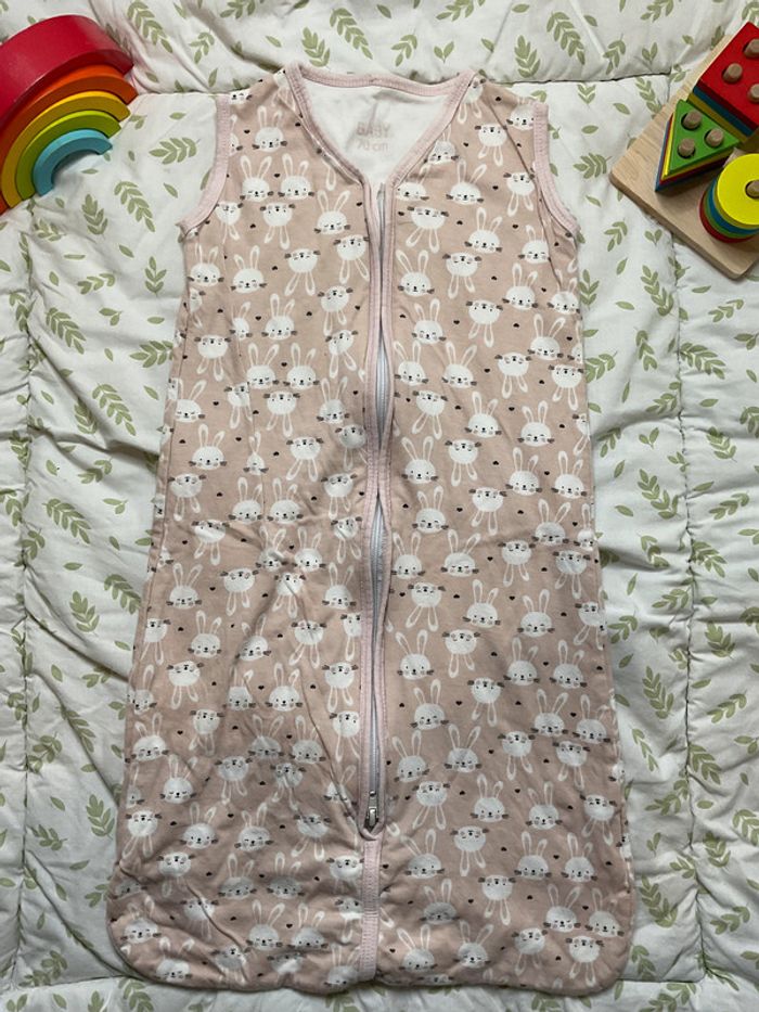 gigoteuse été 70cm rose motifs lapins - photo numéro 2