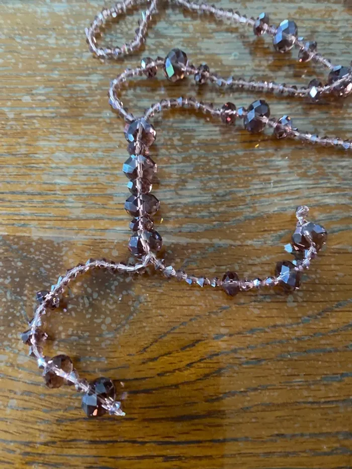 Collier perles verre violet - photo numéro 2