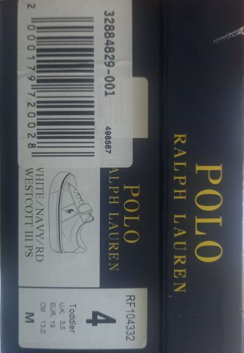 Baskets Polo Ralph Lauren Bébé - Taille 19 - ÉTAT NEUF AVEC BOÎTE