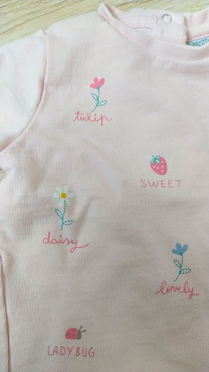 Ensemble 3/6 mois mi saison fleurs noeud - photo numéro 9