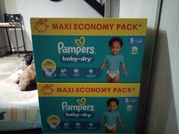 Lot 188 couches pampers baby dry taille 5