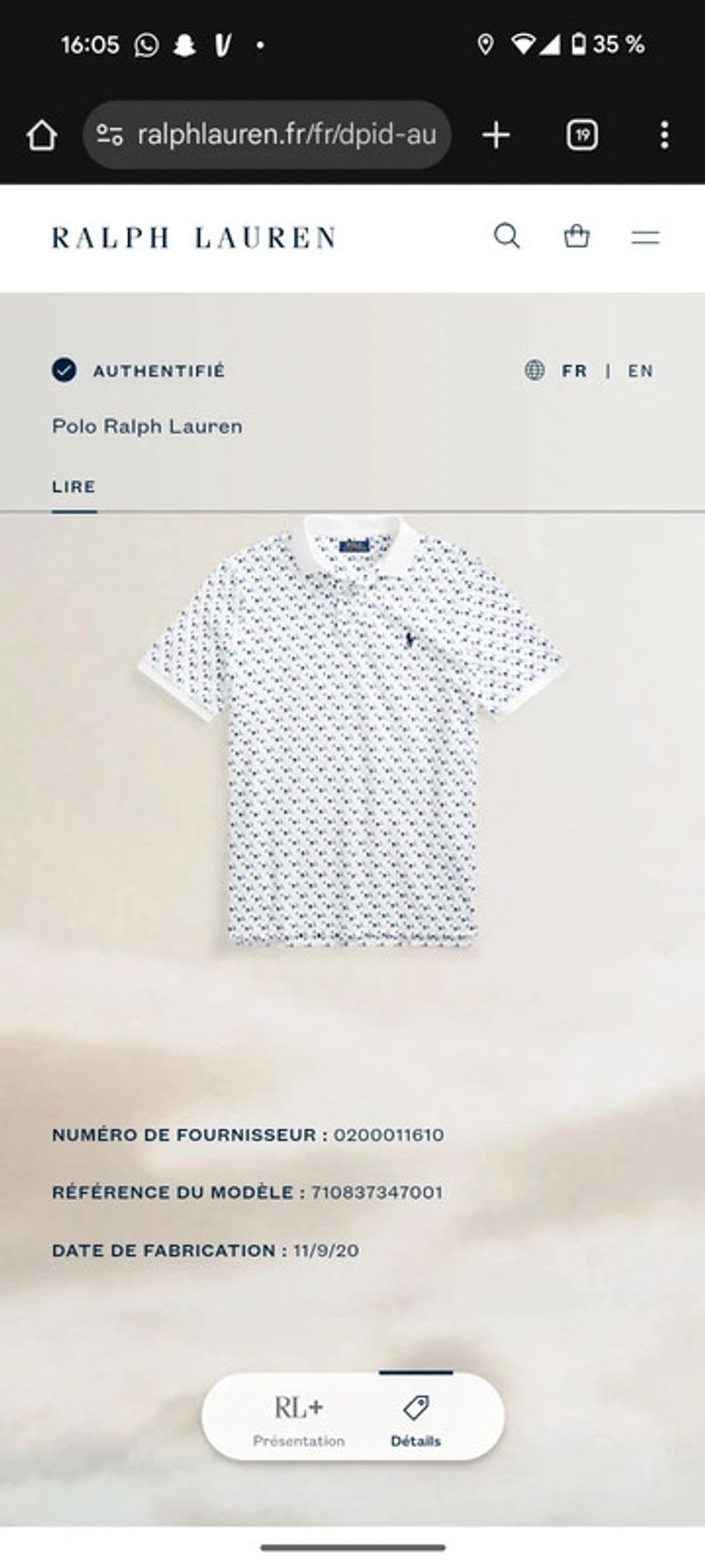 Polo Ralph Lauren Taille L (Convient à un M) - photo numéro 4