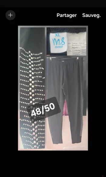 Legging noir avec strass Taille 48/50