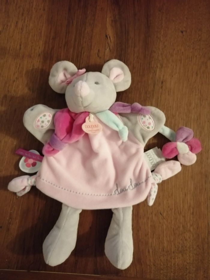 Peluche  marionnette doudou et compagnie Pearly souris