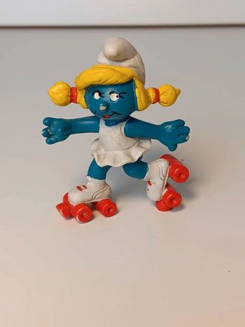 Figurine vintage Schtroumpfette schleich 1980 peyo made in portugal