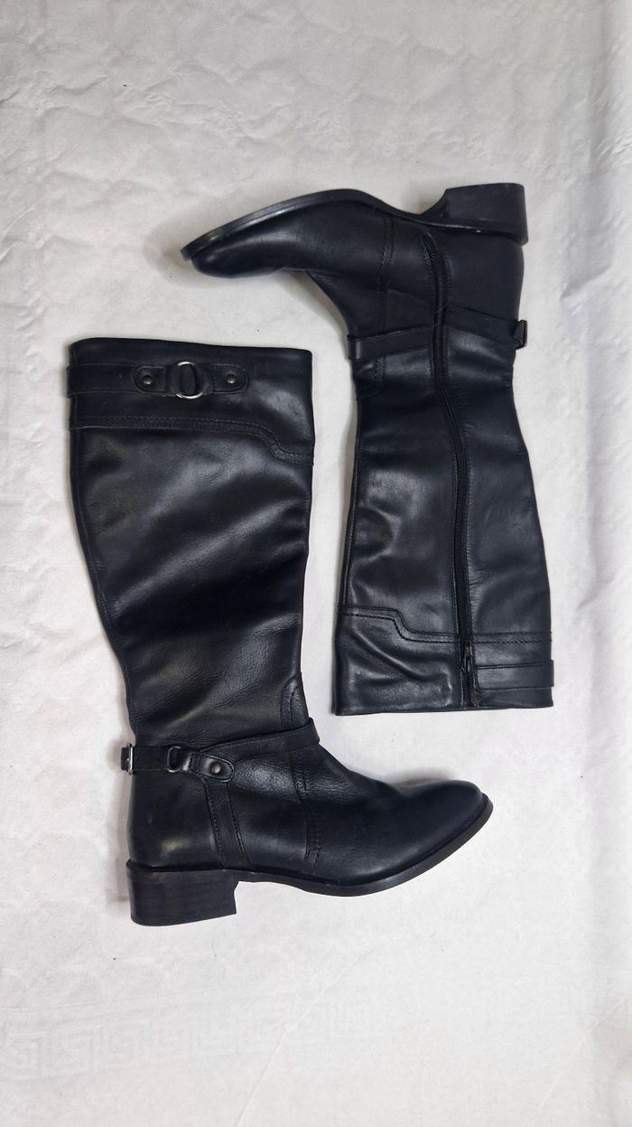 Bottes hautes  , femme  , cuir  , Flore leather  , taille 5 /  38