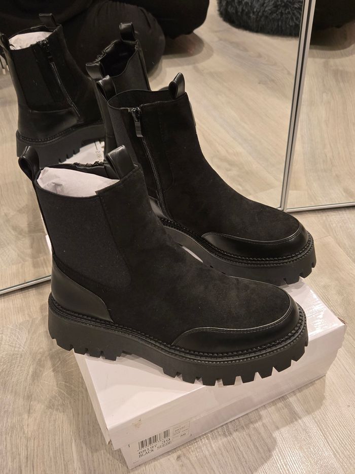 Bottines simi/suédine noires P38/39 C’M neuves - photo numéro 5