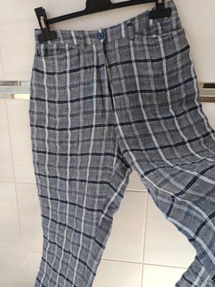 Pantalon Teenflo vintage neuf, jamais porté, taille haute, 70% lin, 30% viscose. - photo numéro 2