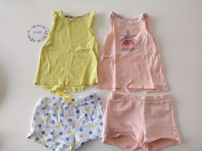 Lot de 2 pyjamas d'été en taille 4 ans de la marque okaidi - photo numéro 1