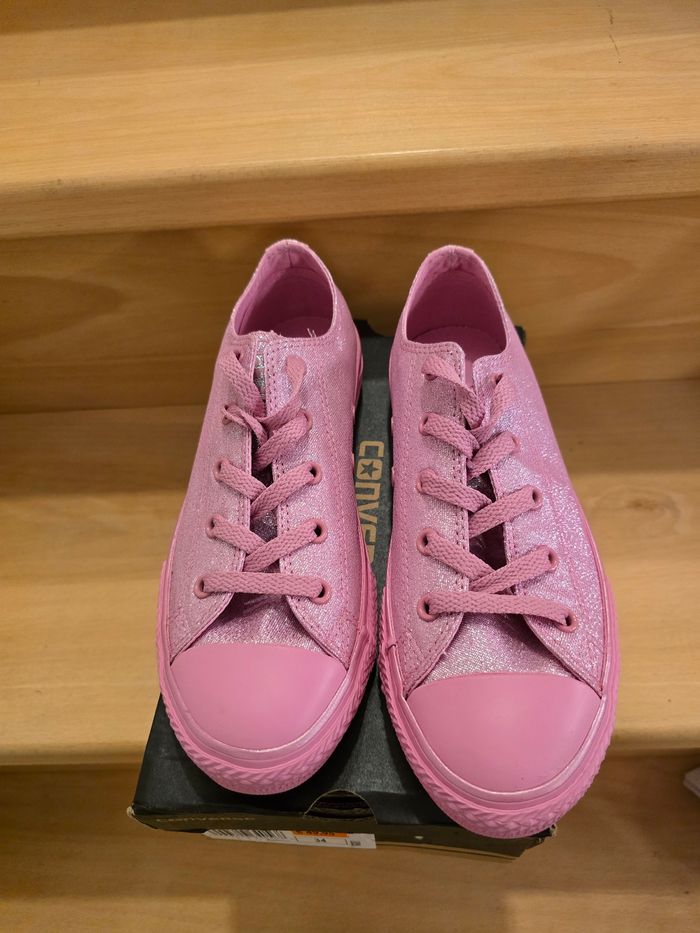 Magnifiques Converse Rose Paillettes neuves - photo numéro 3