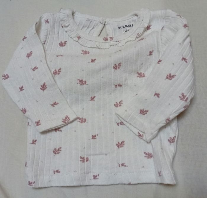 T-shirt blanc m.l / 3 mois - photo numéro 2