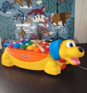 🔴 Fisher Price Vintage Xylophone Petit chien