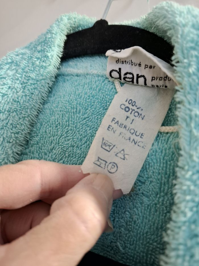 Joli peignoir de bain femme Sarah Florentin M turquoise très bon état - photo numéro 8