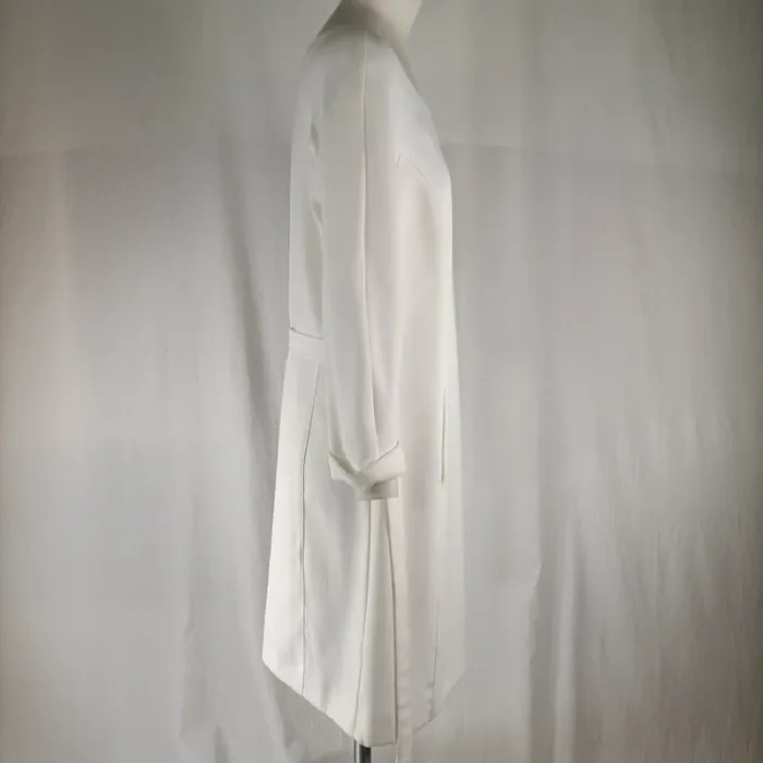 Robe droite blanche Caroll T42 manches 3/4 ceinture amovible minimaliste chic - photo numéro 8