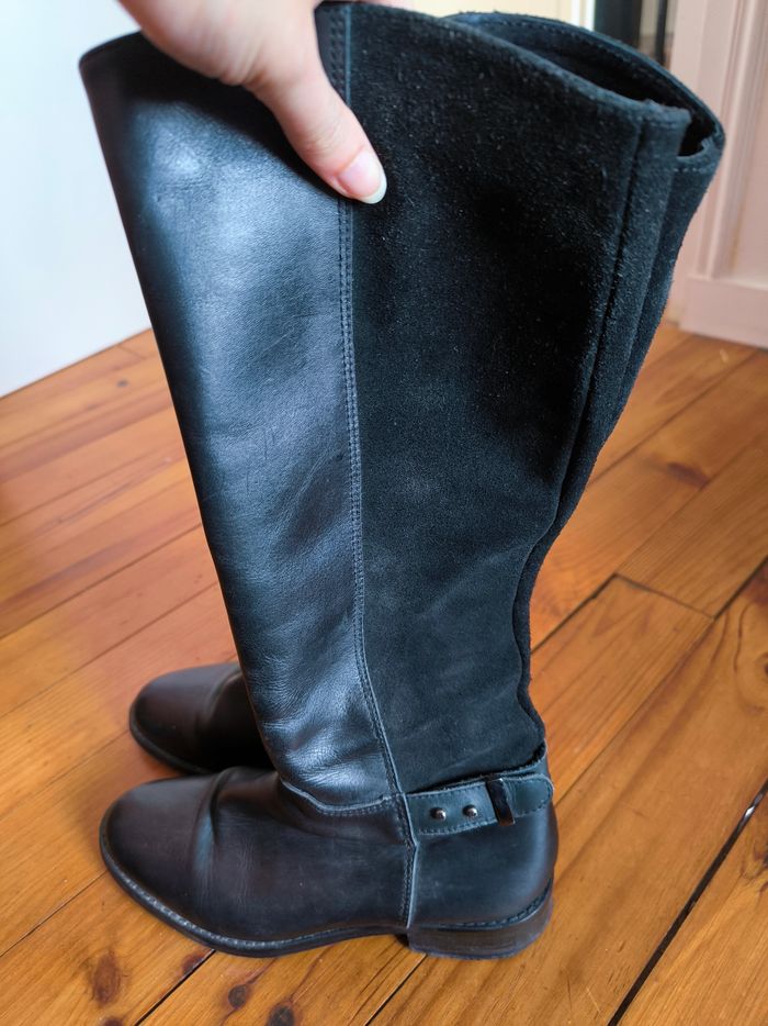 Bottes hautes noires en cuir femme Impact taille 38 - photo numéro 4