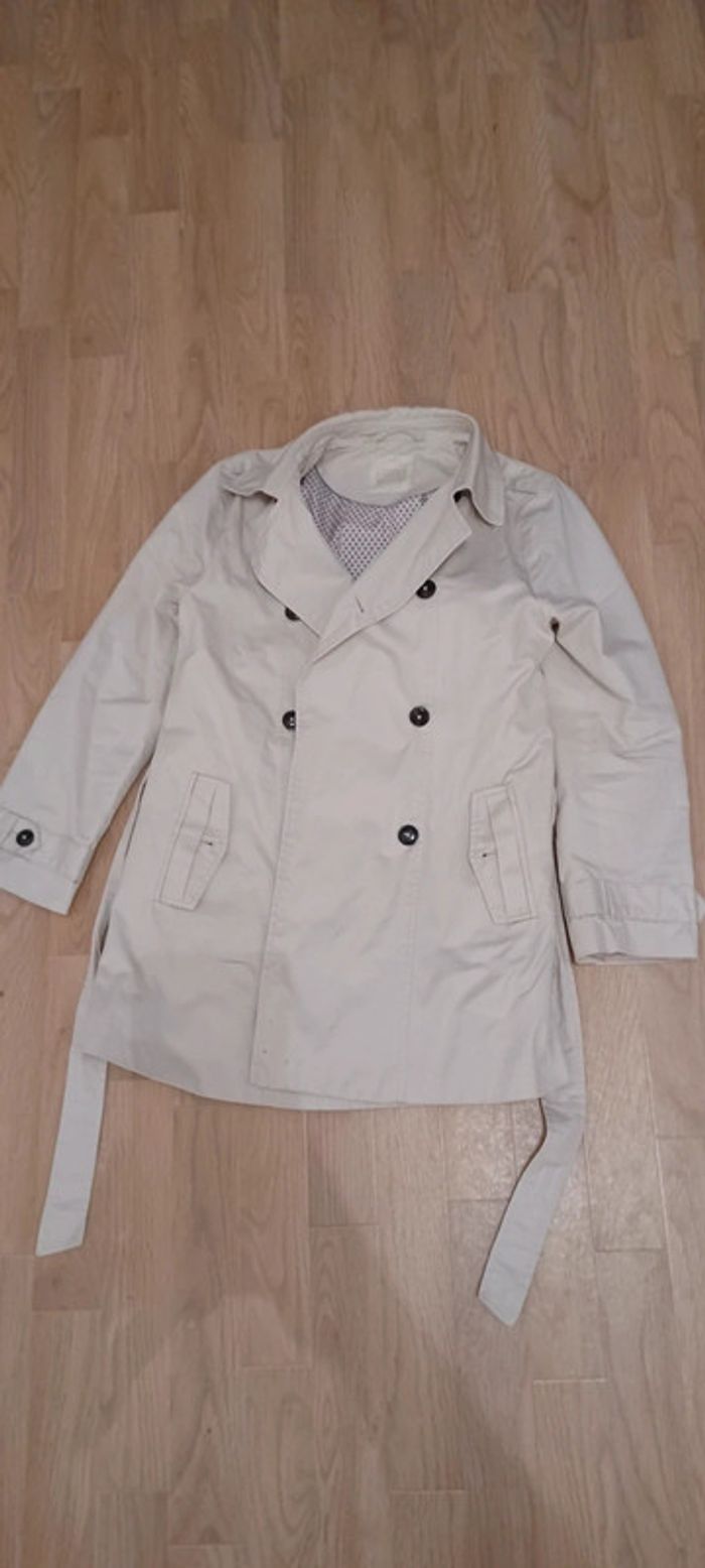 Manteau long couleur crème