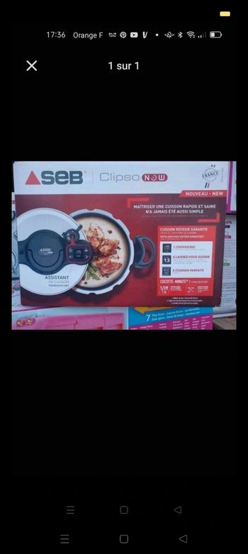Autocuiseur Seb clipso 6 l avec minuteur neuf