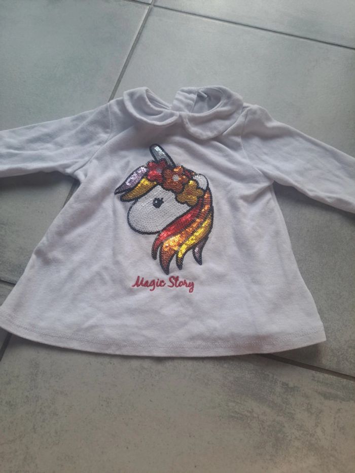 T shirt manche longue licorne 6 mois