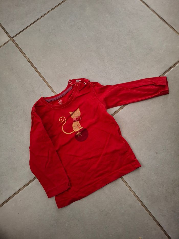 Tee-shirt rouge manche longue