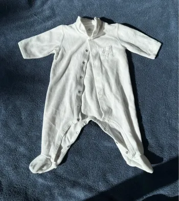 Pyjama velours blanc 3 mois