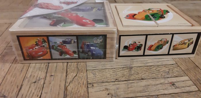 Lot de 2 puzzles en bois cars - photo numéro 2