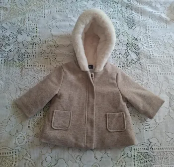 Manteau bébé gris doublé fourrure Kiabi 6 mois - neuf