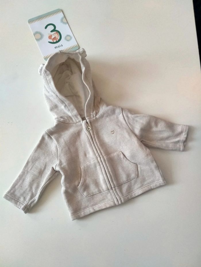 Veste à capuche fille 3 mois - photo numéro 2