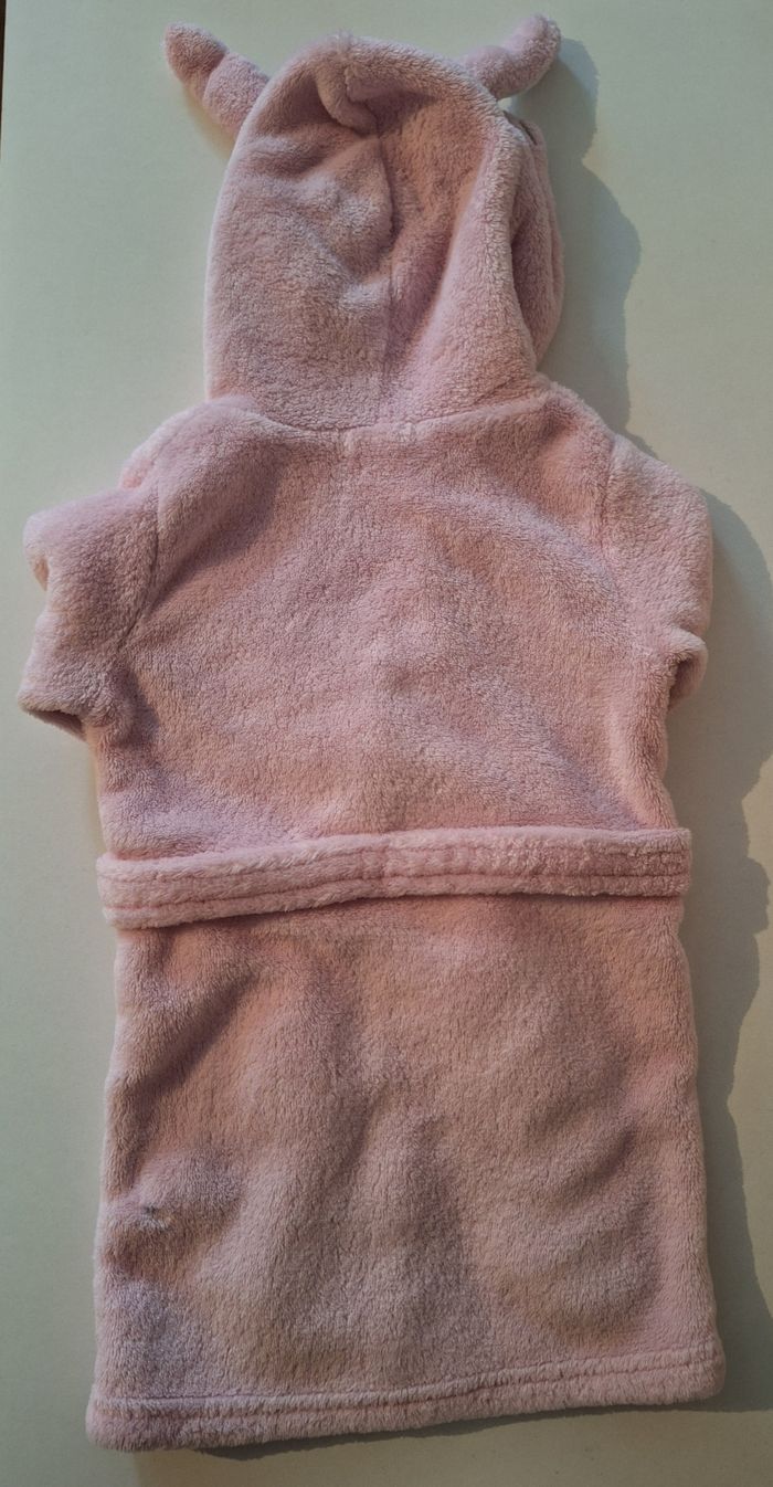 Peignoir bébé avec capuche à oreilles couleur rose - photo numéro 4