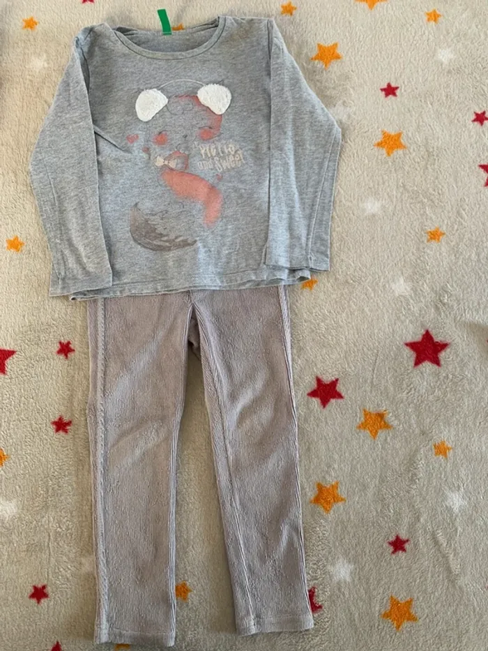 Ensemble 3 tee-shirts et 1 pantalon Benetton multicolore 3 ans - photo numéro 4