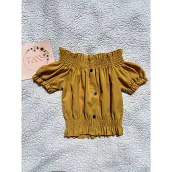 Top jaune à fronces taille 7 ans Shein