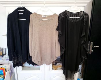 Lot 2 ponchos et un gilet festifs strass L/XL