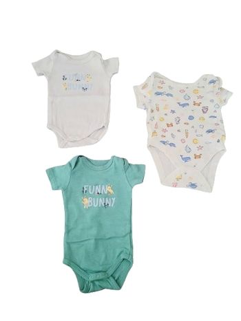Garçon (taille 1 mois) : lot de 3 jolis bodies