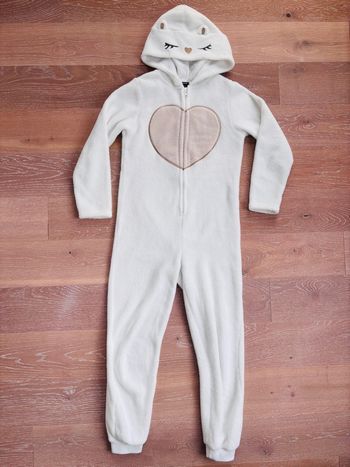 Robe de chambre fille 10 ans combinaison de nuit à capuche animée Kiabi velours TBE