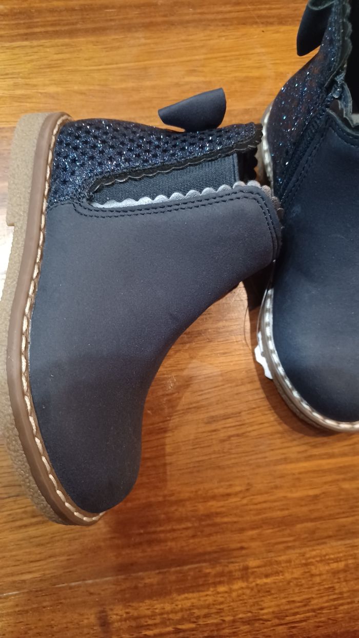 Bottines bleu cuir - photo numéro 5