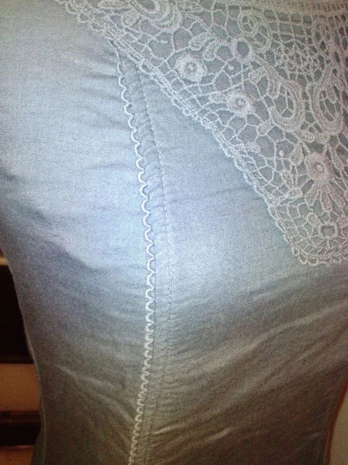 Robe grise plastron dentelle Cache Cache T36 - photo numéro 2