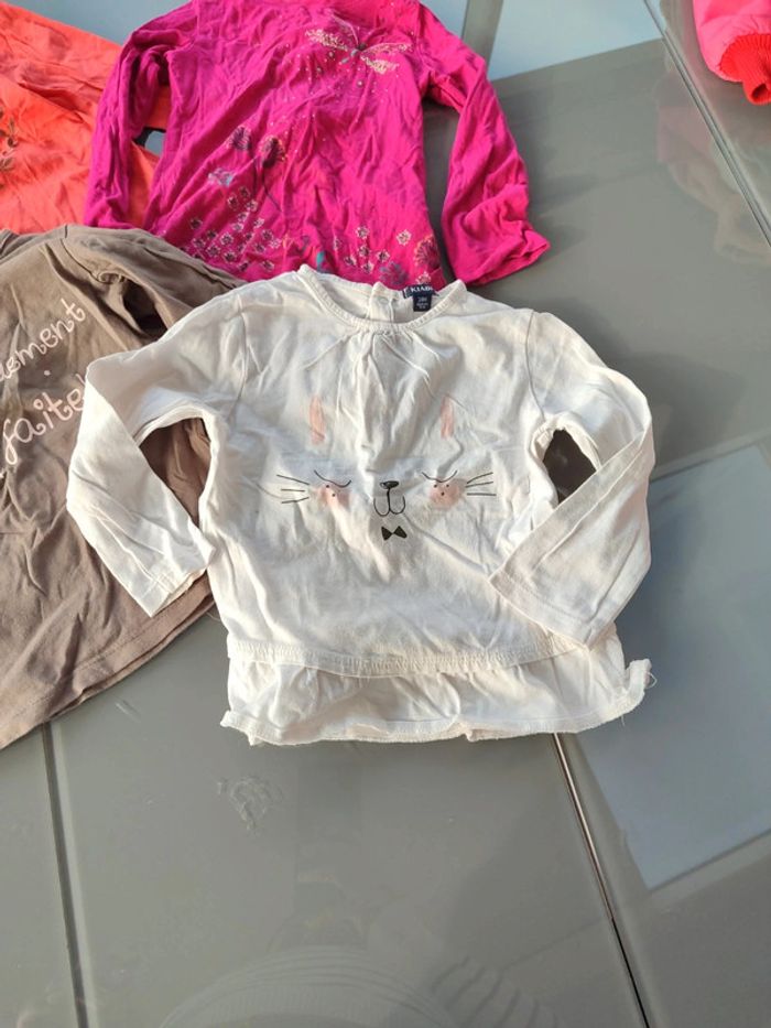 Lot t-shirt bébé enfant fille 2 ans - photo numéro 2