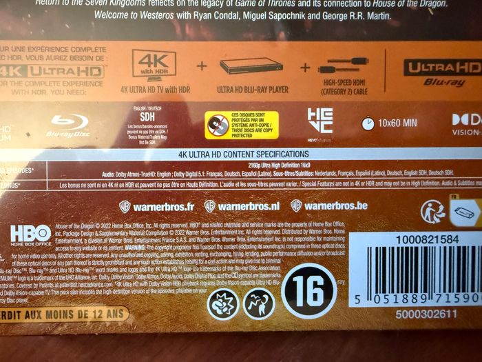 House of the Dragon Season 1 Blu-ray 4k Steelbook NEUF sous blister - photo numéro 4