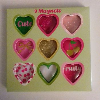 Lot 9 magnets coeurs - Neuf