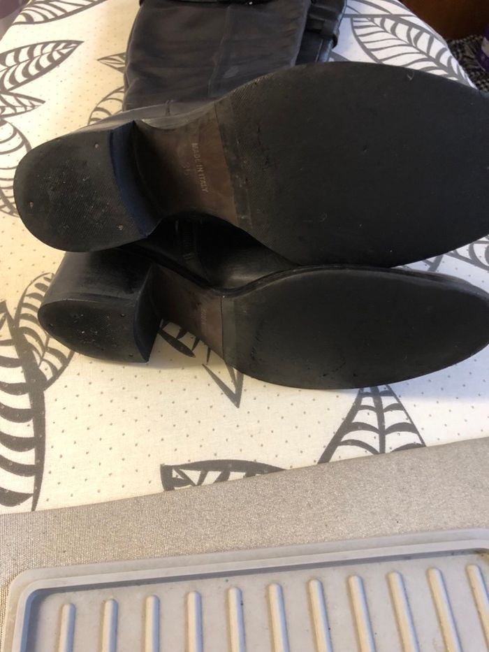 Bottes montantes au genoux en cuir noir taille 36 La Scarpa - photo numéro 3