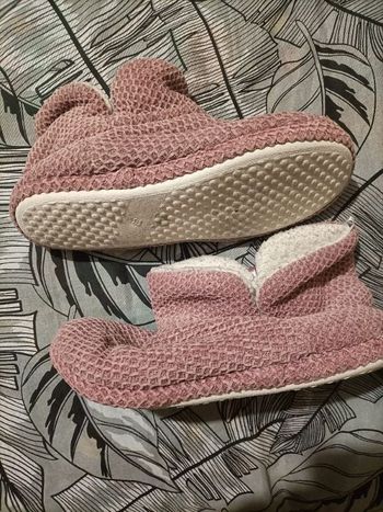 Chaussons bottines chaud rose
